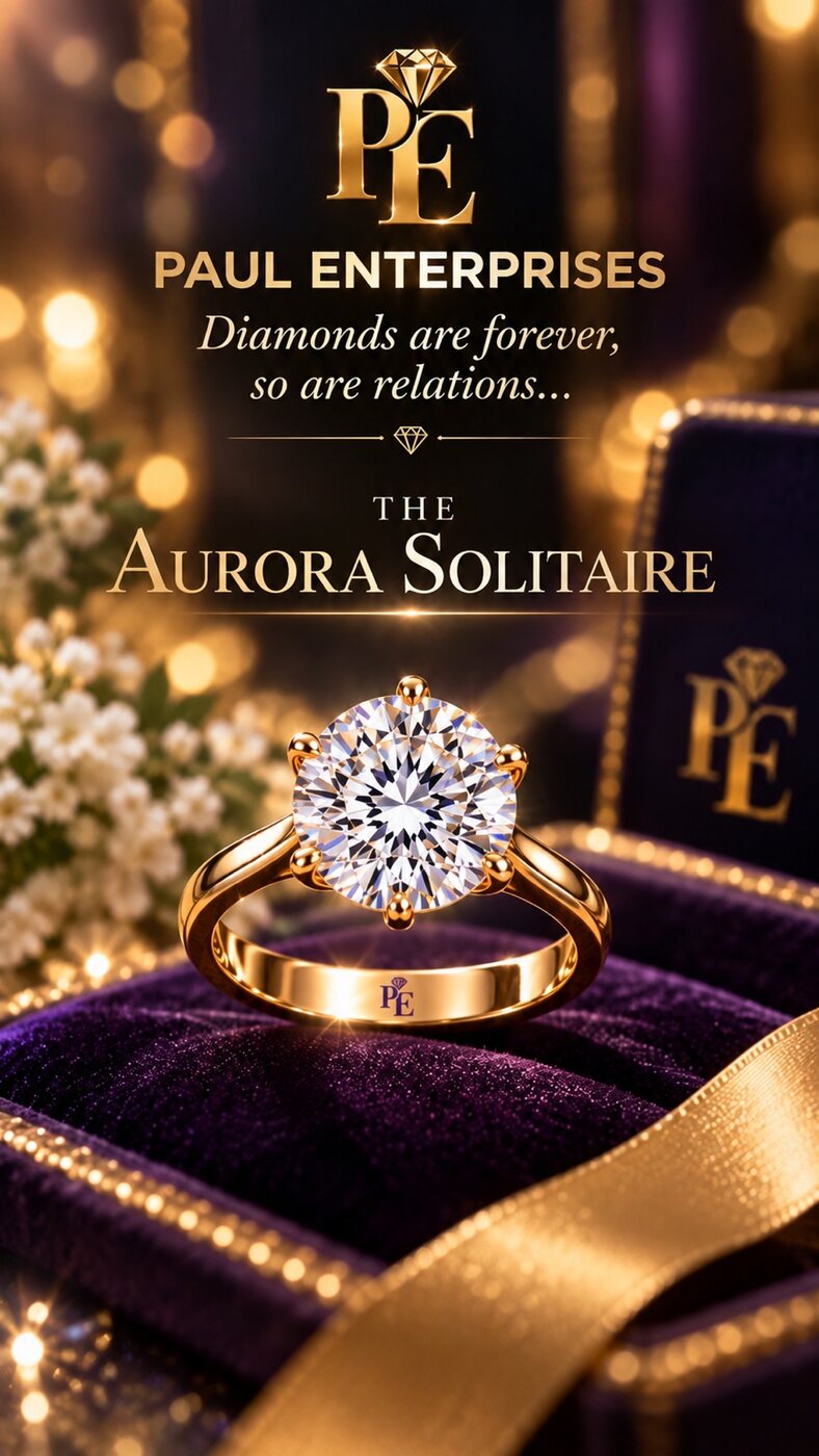 Aurora Solitaire diamond ring by PE Diamonds