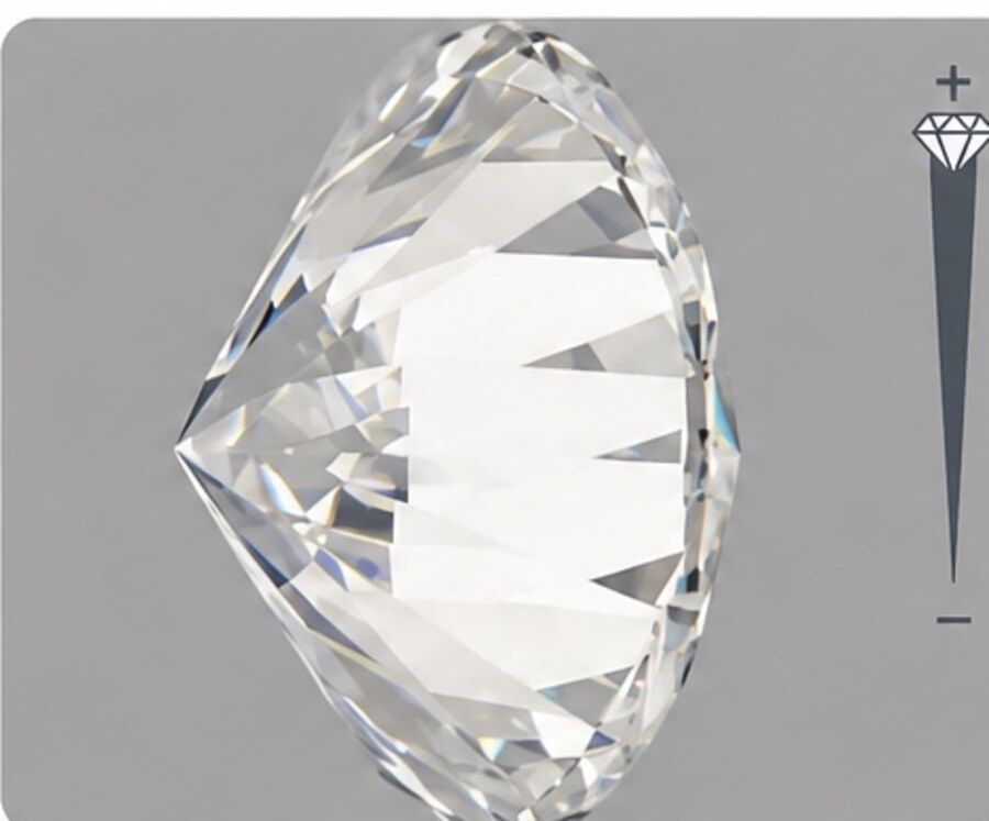 Round brilliant loose lab-grown diamond profile view