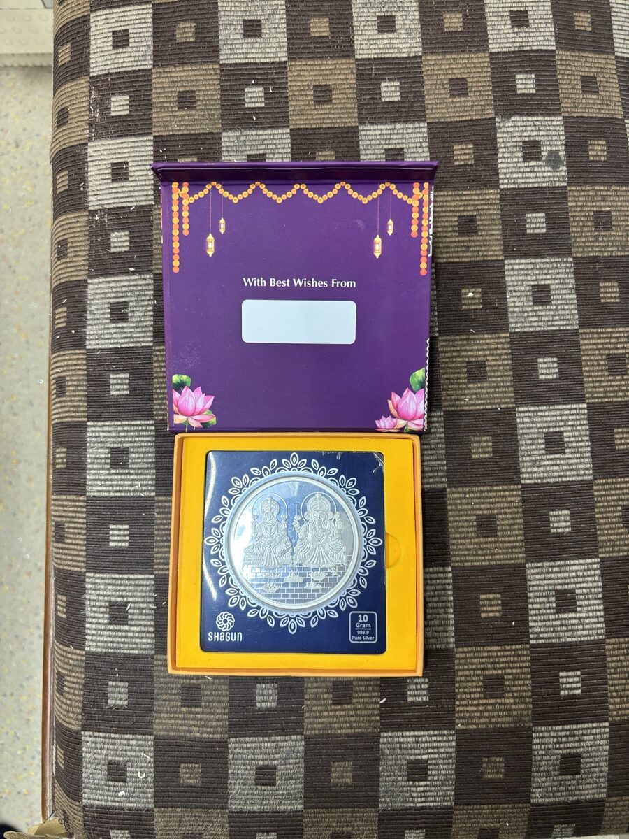 Silver coin gift box
